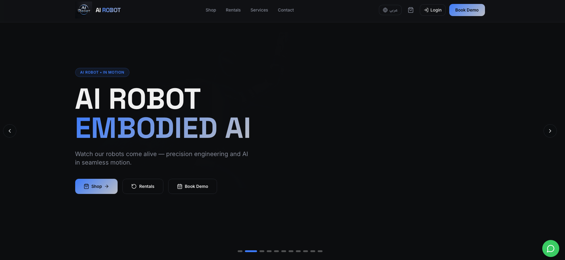 AI & Robotics Brand live website screenshot