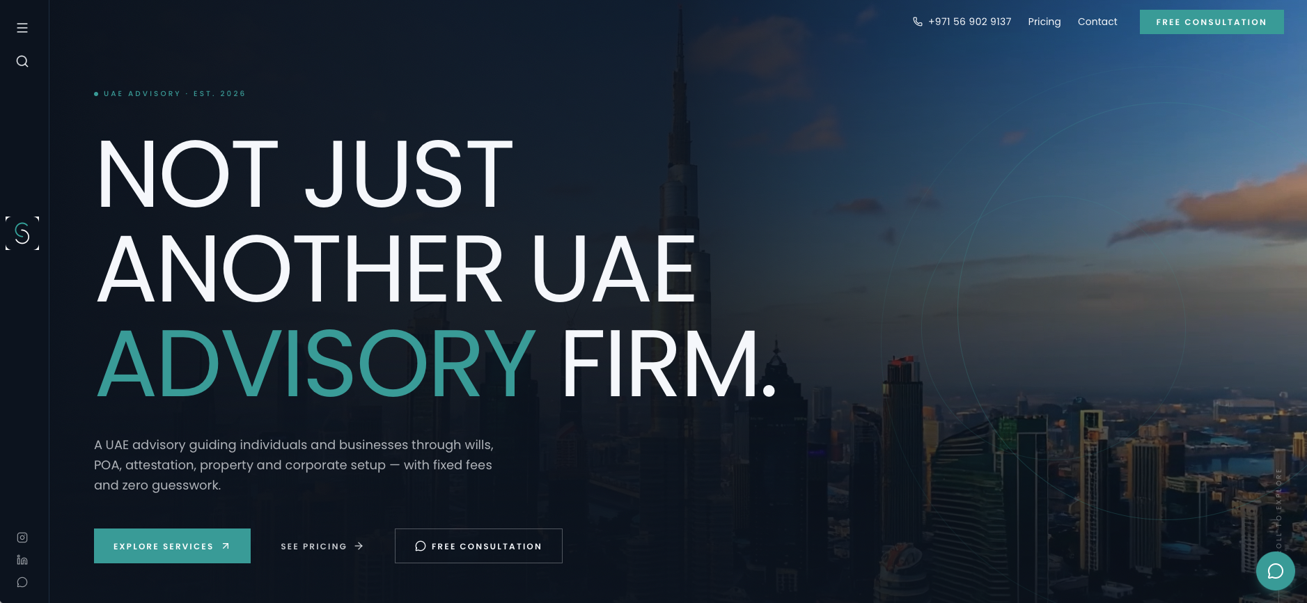 Business Advisory Firm live website screenshot