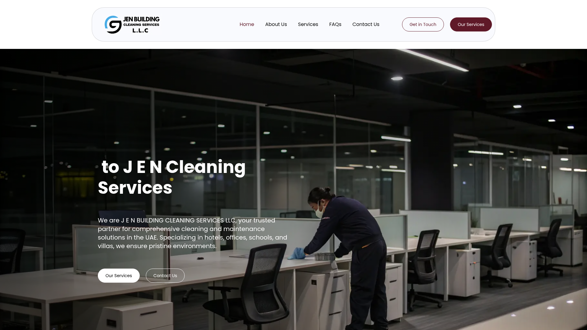 Building Cleaning Company live website screenshot